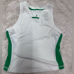 Free People Movement Size Large White and Green Tank Top